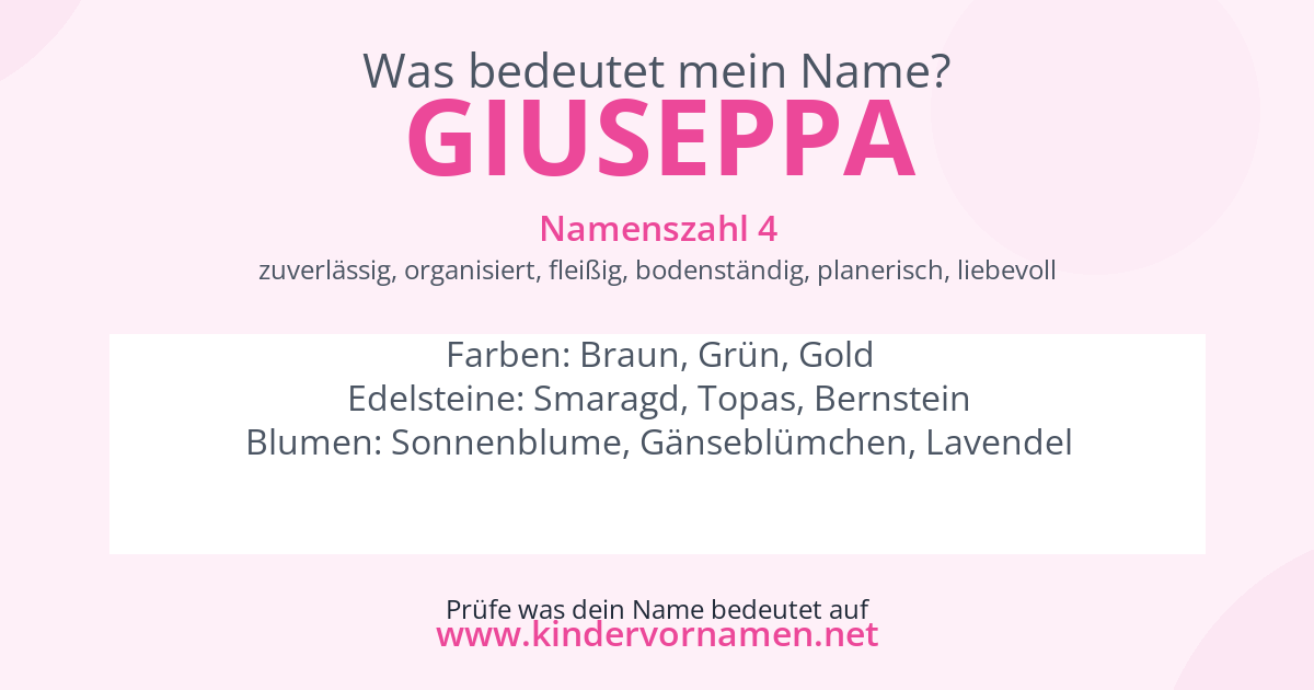 Was bedeutet der Name Giuseppa?