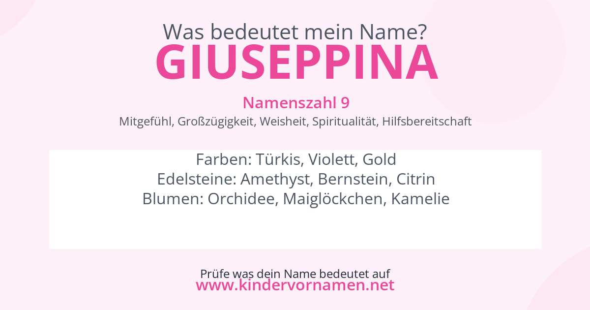 Was bedeutet der Name Giuseppina?