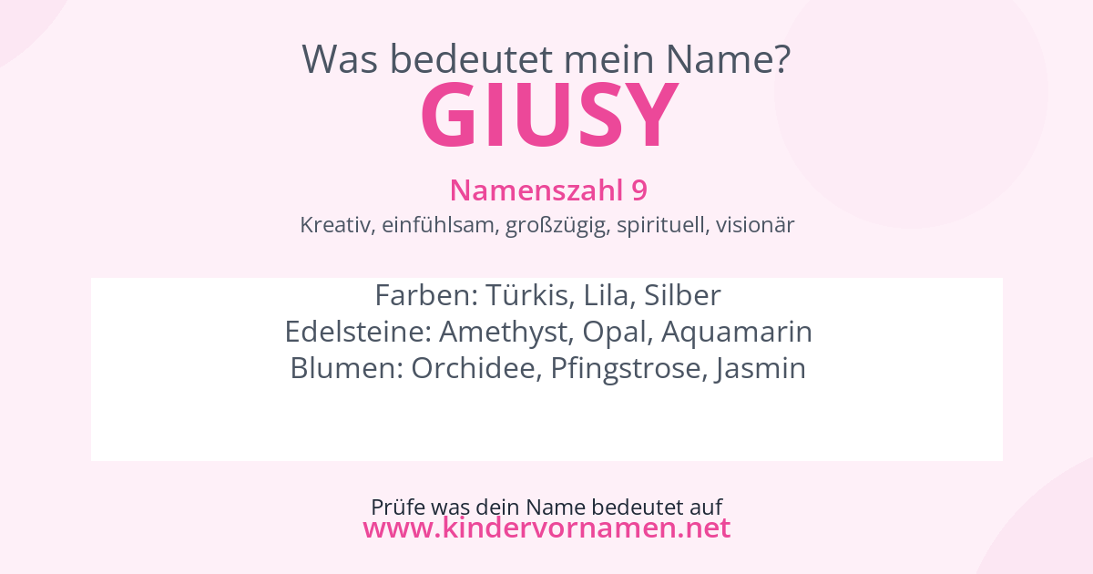 Was bedeutet der Name Giusy?