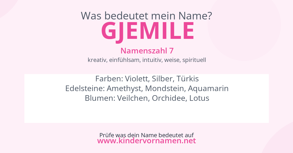 Was bedeutet der Name Gjemile?