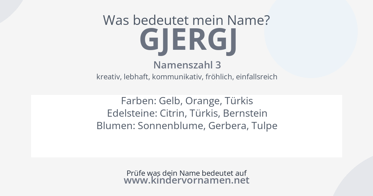 Was bedeutet der Name Gjergj?