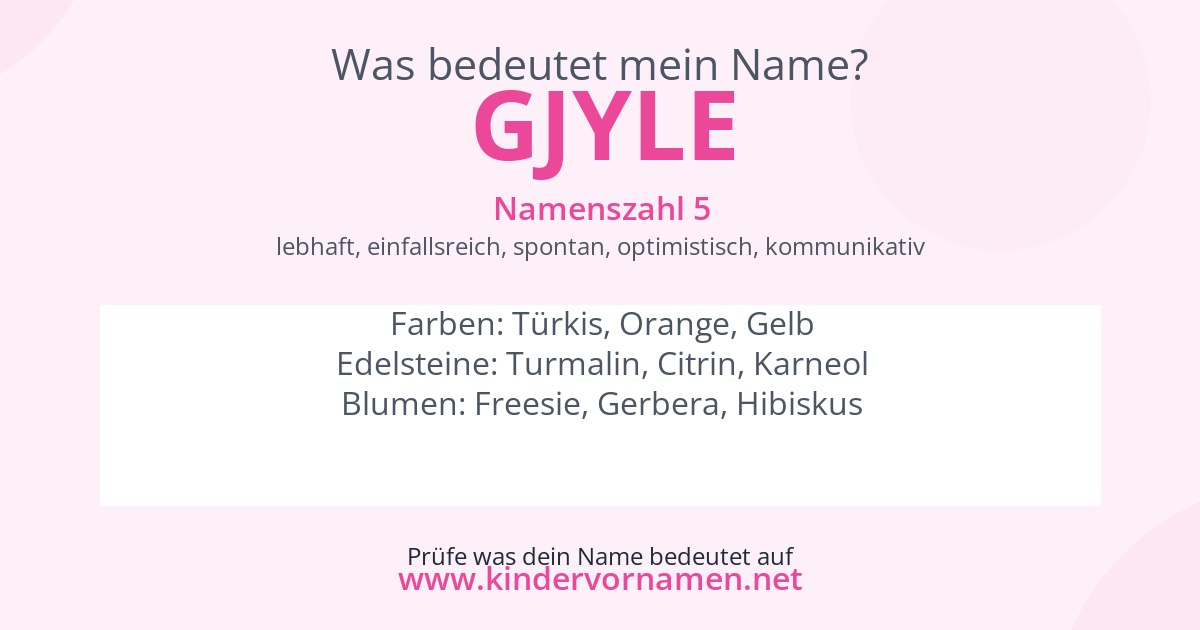 Was bedeutet der Name Gjyle?