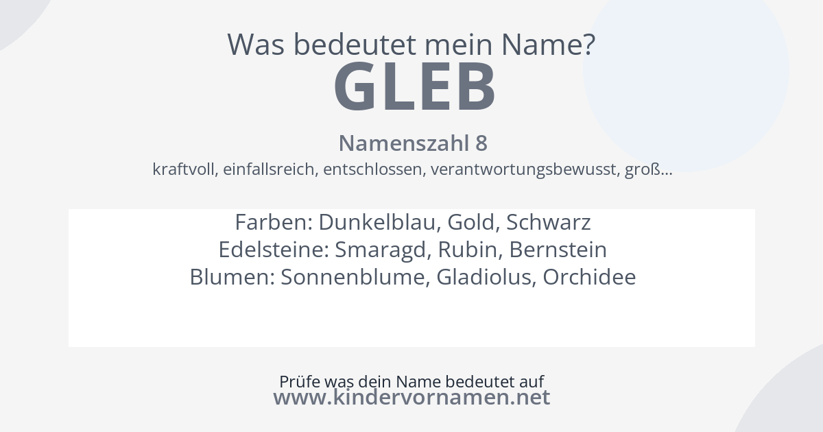 Was bedeutet der Name Gleb?