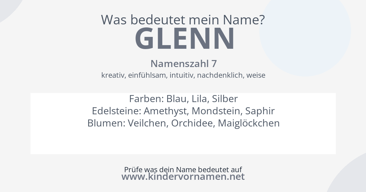 Was bedeutet der Name Glenn?