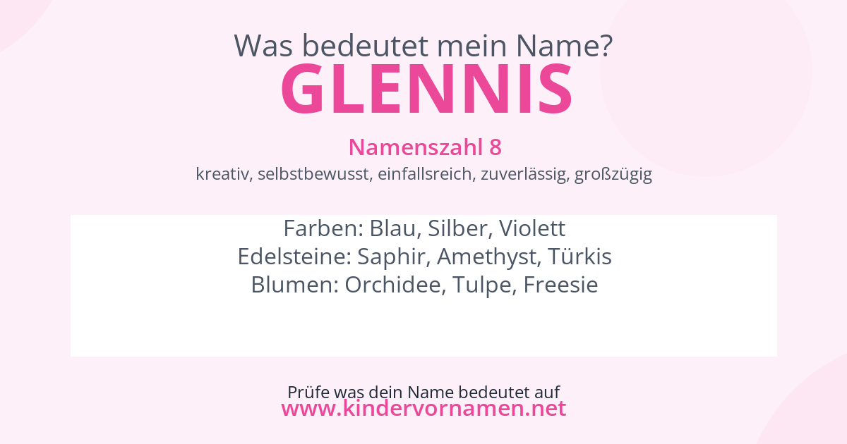 Was bedeutet der Name Glennis?