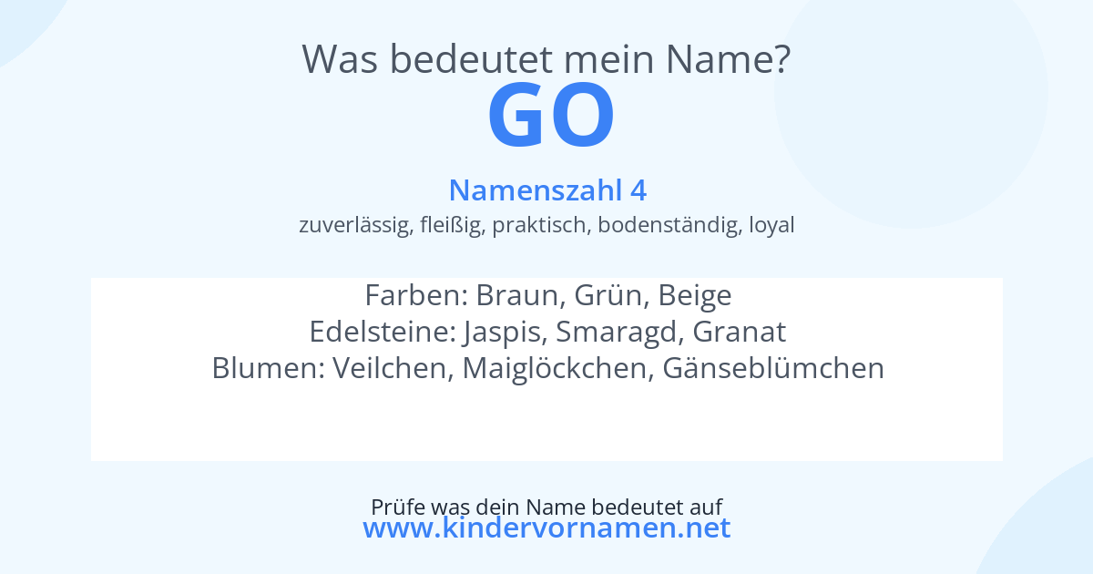 Was bedeutet der Name Go?