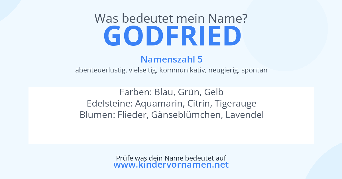 Was bedeutet der Name Godfried?