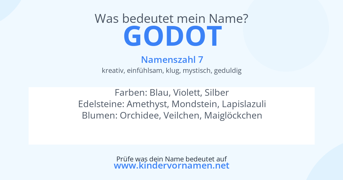 Was bedeutet der Name Godot?