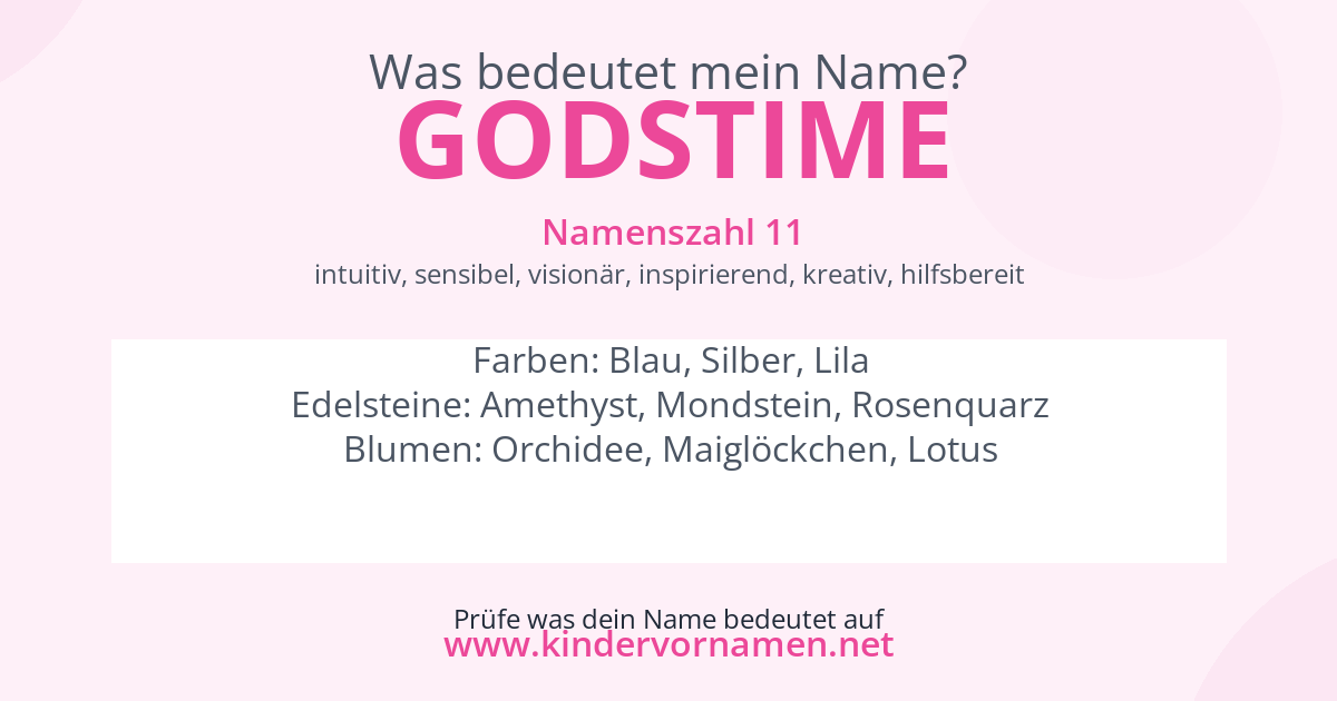 Was bedeutet der Name Godstime?