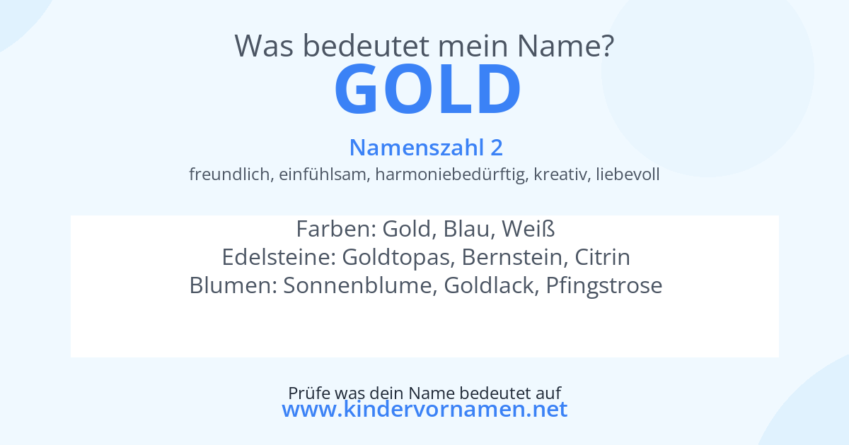 Was bedeutet der Name Gold?