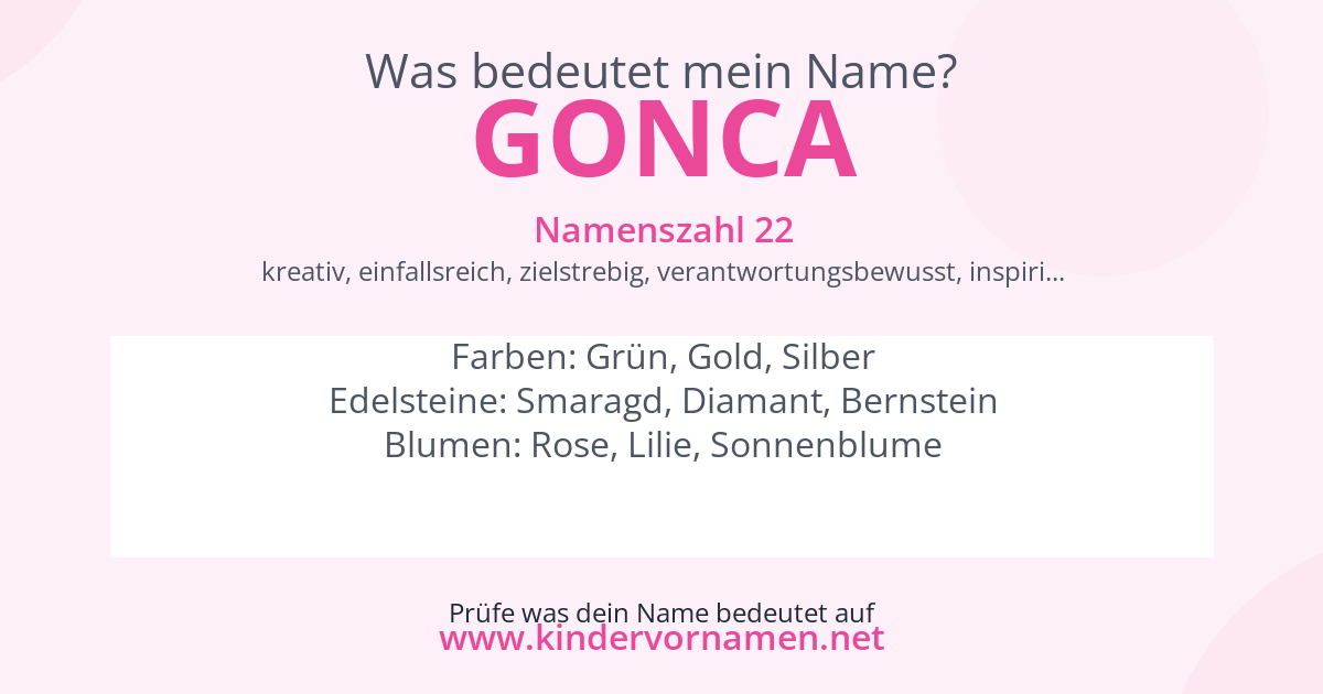 Was bedeutet der Name Gonca?