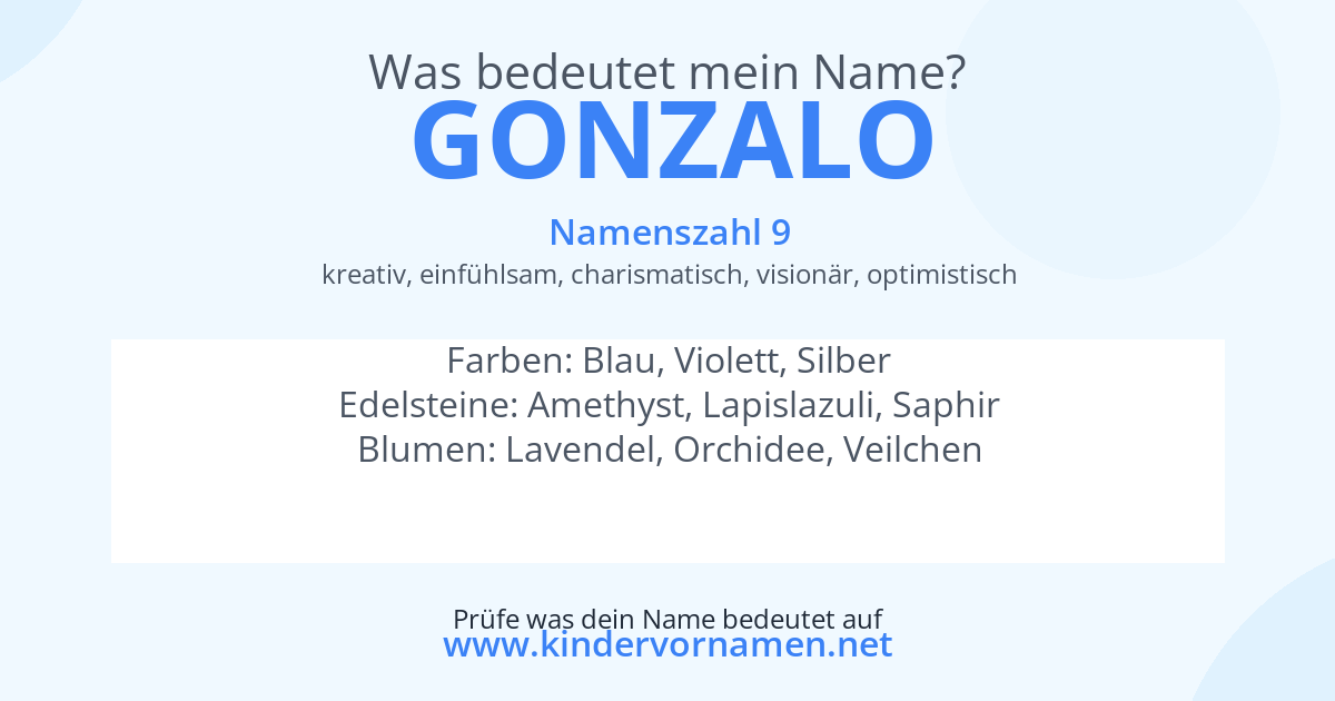 Was bedeutet der Name Gonzalo?