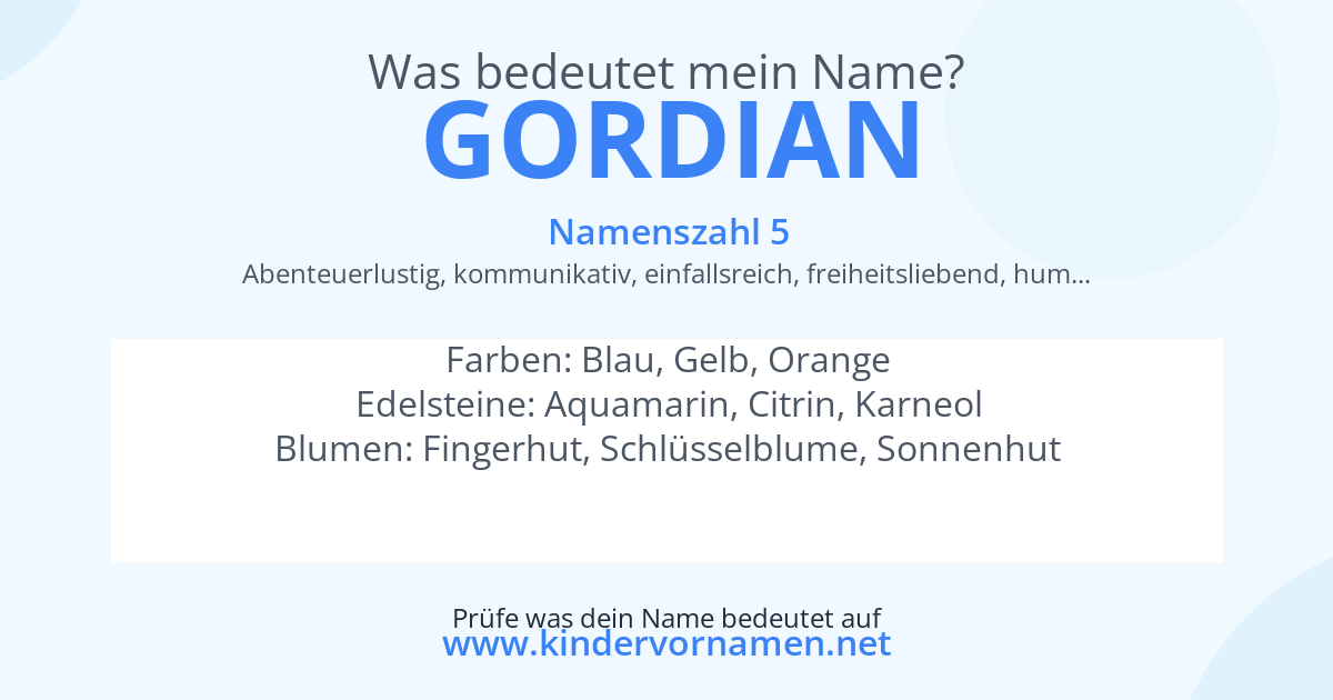Was bedeutet der Name Gordian?
