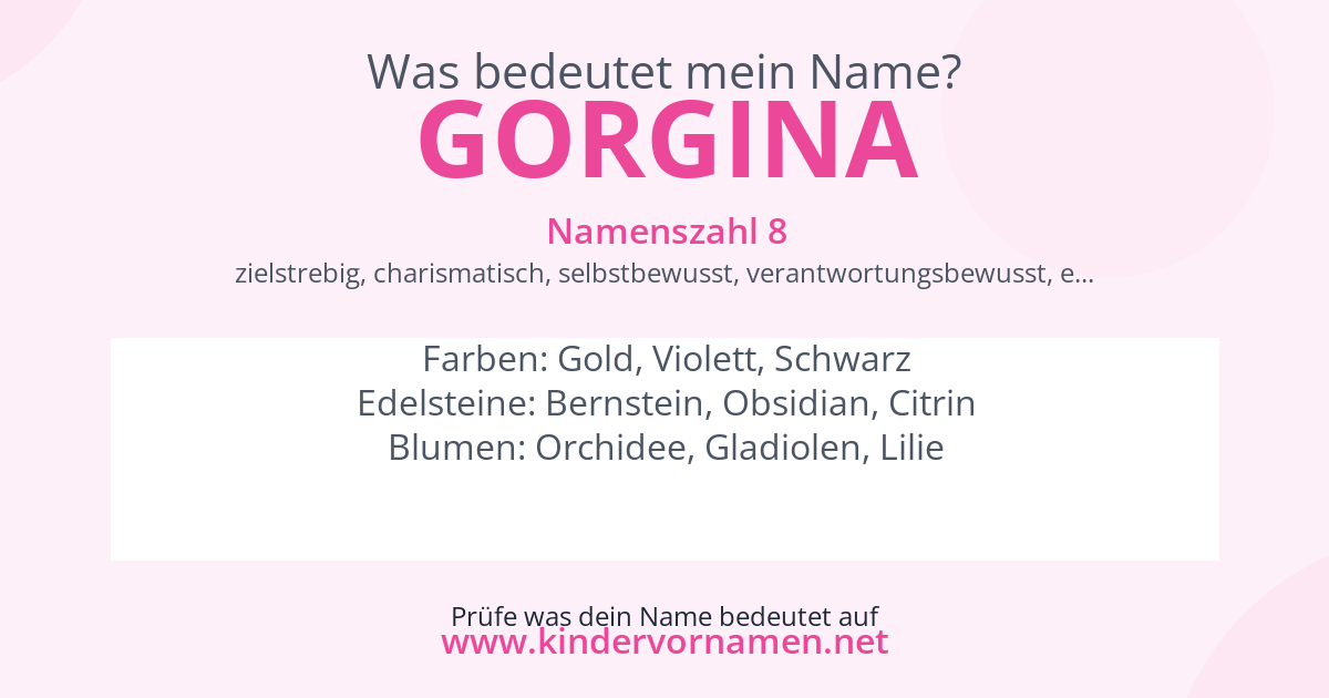 Was bedeutet der Name Gorgina?