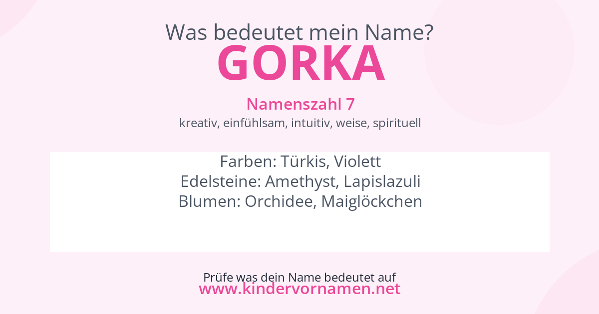 Was bedeutet der Name Gorka?