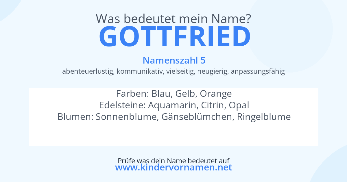 Was bedeutet der Name Gottfried?
