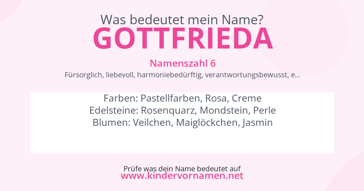 Was bedeutet der Name Gottfrieda?