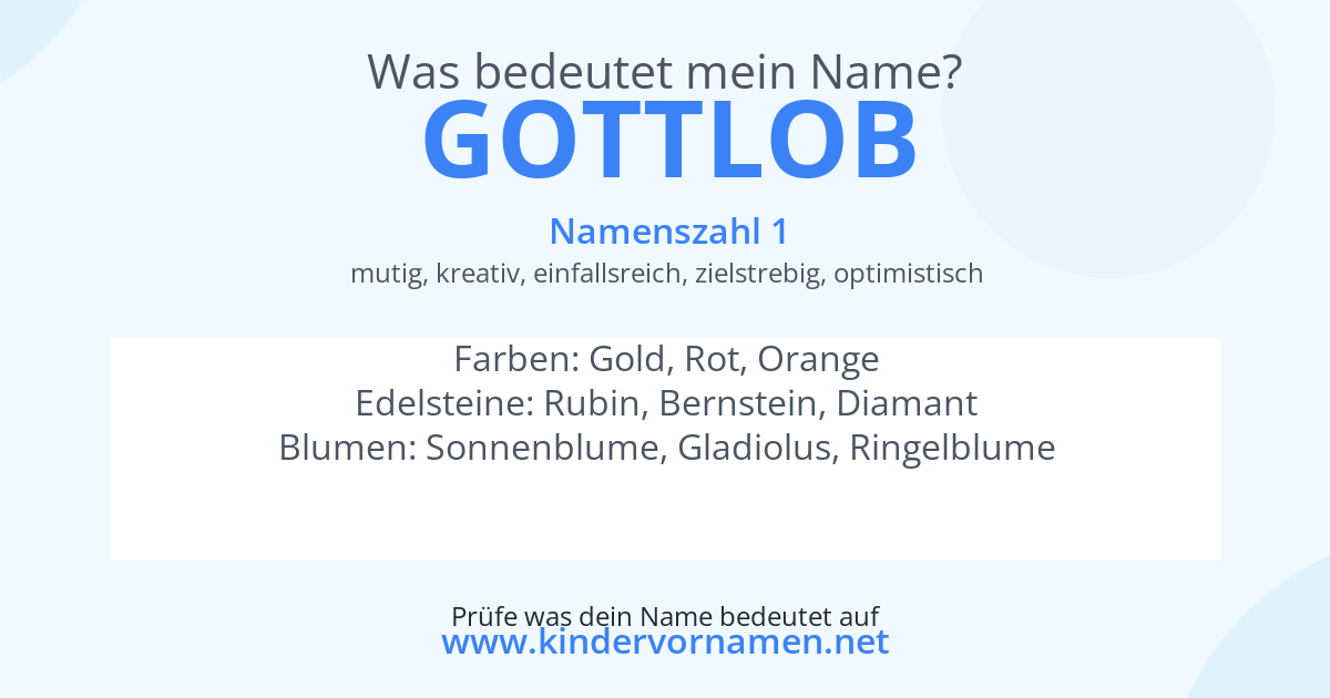 Was bedeutet der Name Gottlob?
