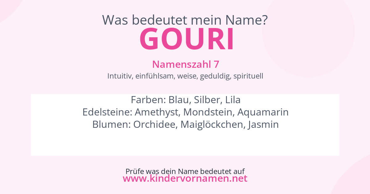 Was bedeutet der Name Gouri?