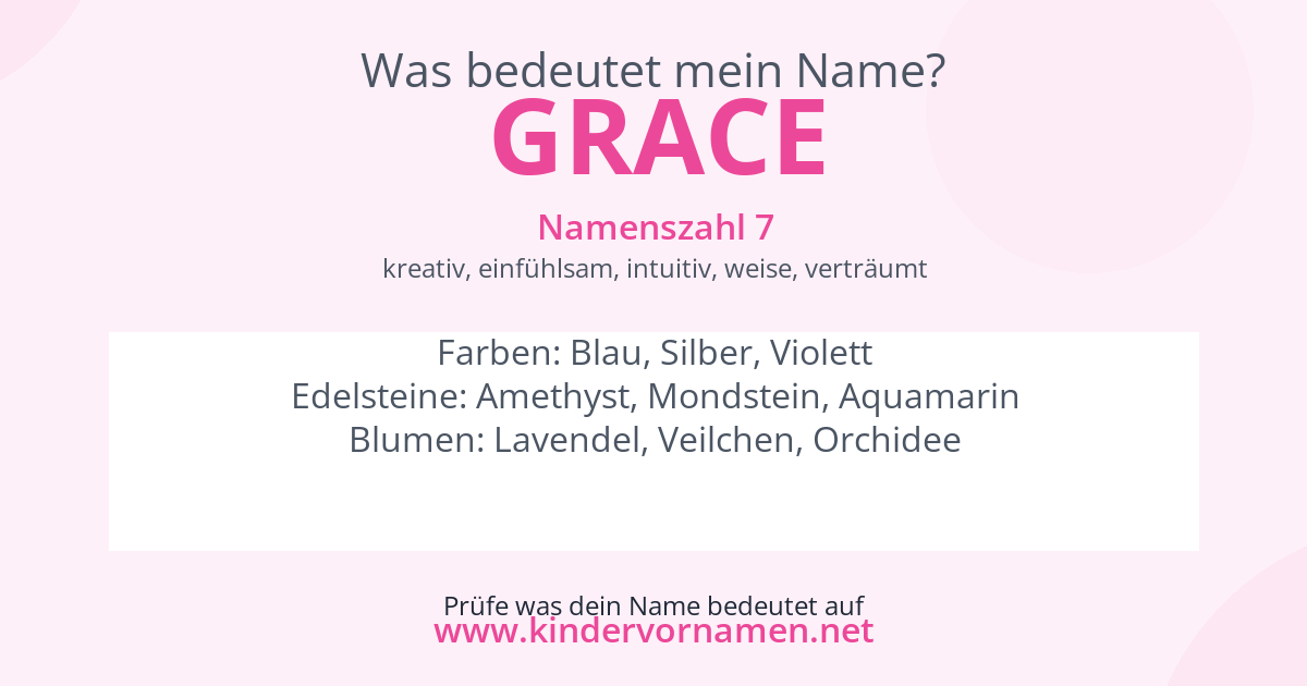 Was bedeutet der Name Grace?