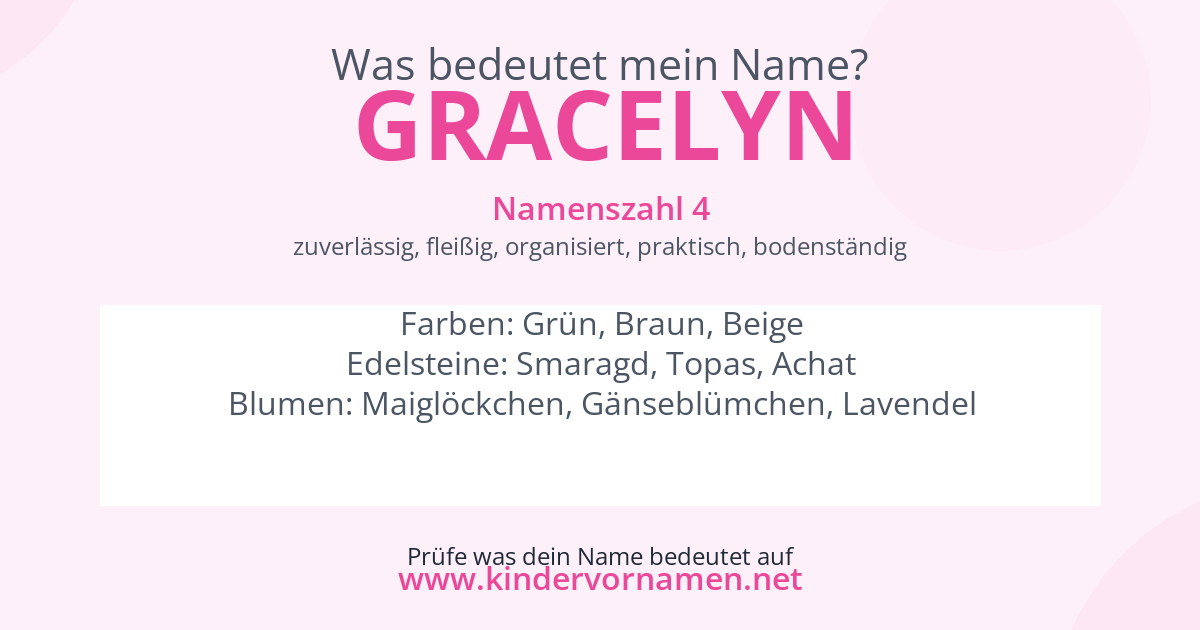 Was bedeutet der Name Gracelyn?