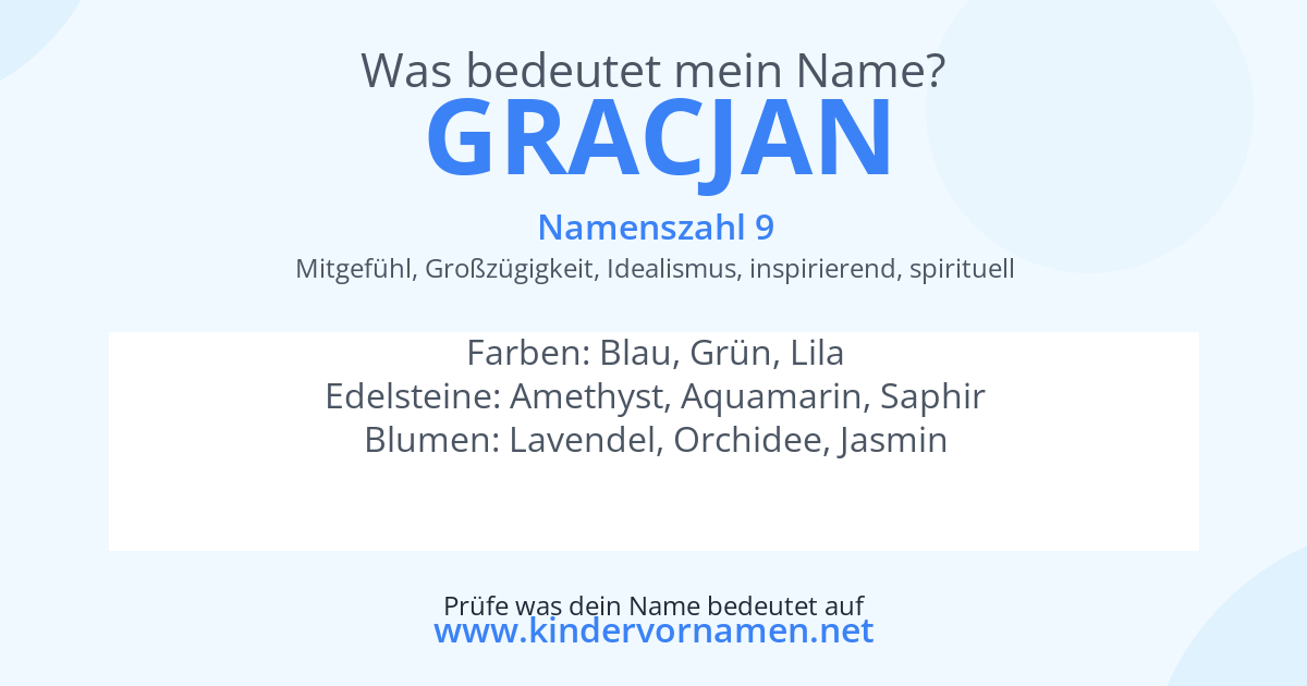Was bedeutet der Name Gracjan?