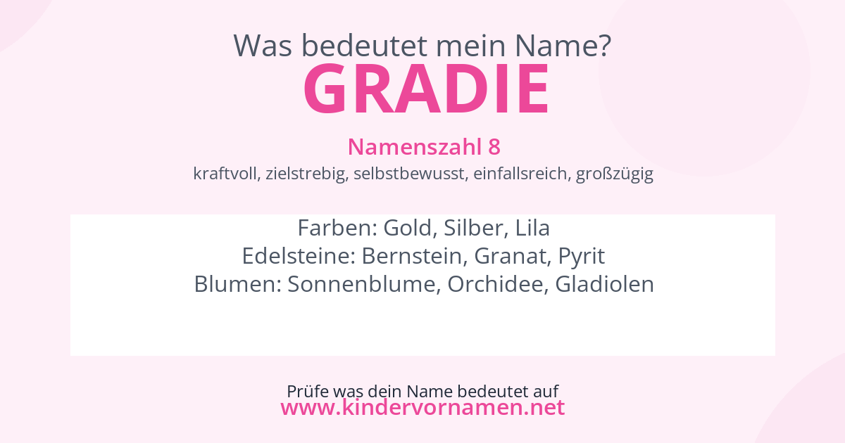 Was bedeutet der Name Gradie?
