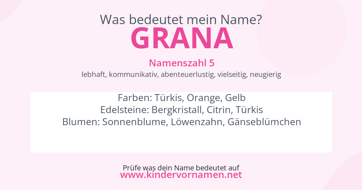 Was bedeutet der Name Grana?