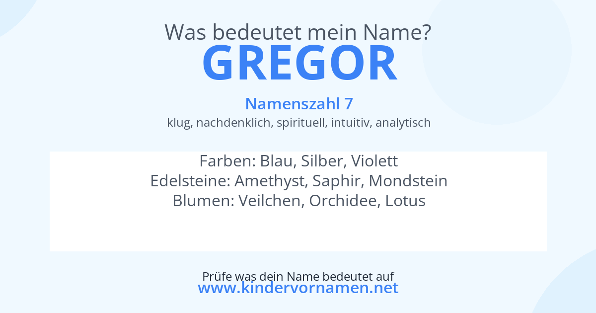 Was bedeutet der Name Gregor?