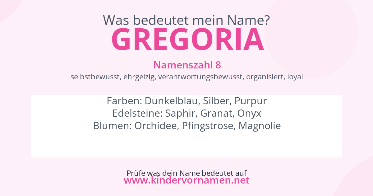 Was bedeutet der Name Gregoria?
