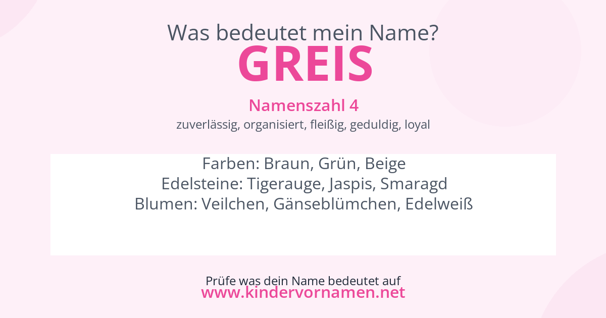 Was bedeutet der Name Greis?
