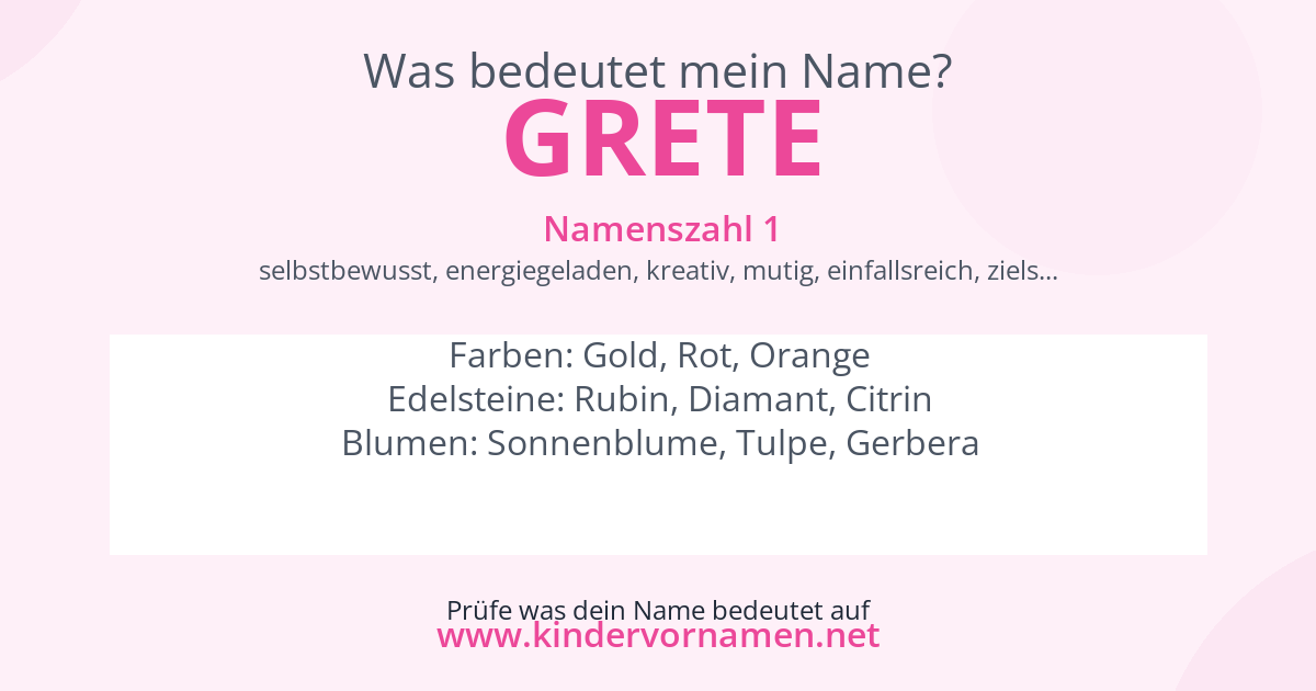 Was bedeutet der Name Grete?
