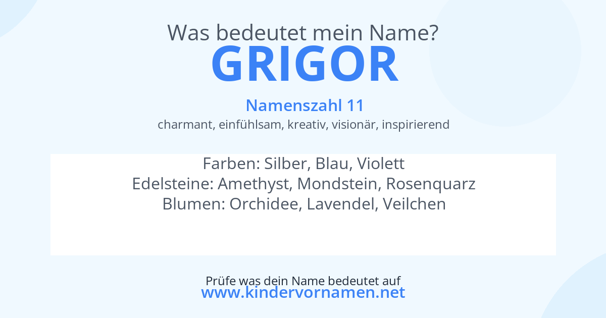 Was bedeutet der Name Grigor?