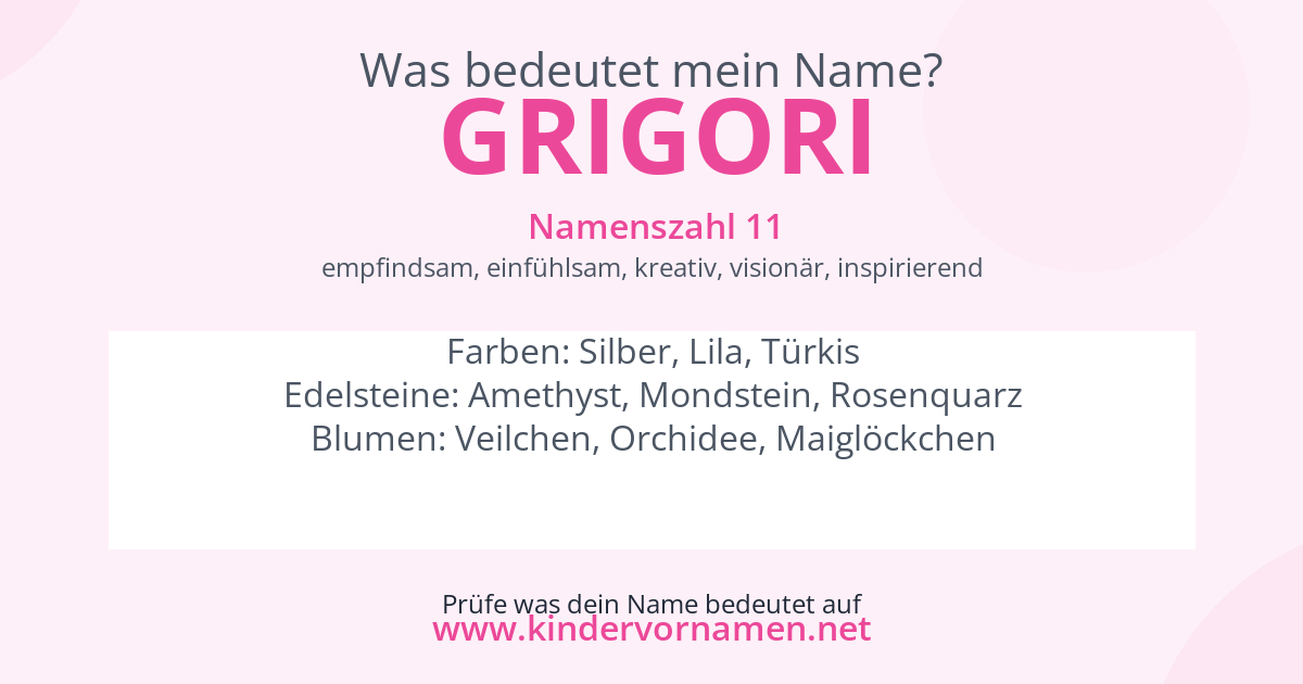 Was bedeutet der Name Grigori?