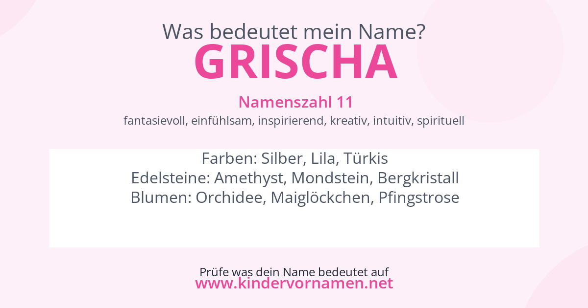 Was bedeutet der Name Grischa?