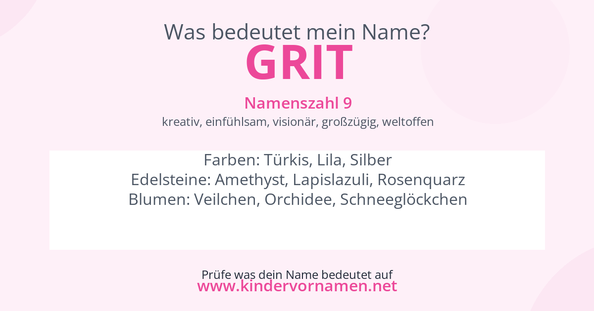 Was bedeutet der Name Grit?