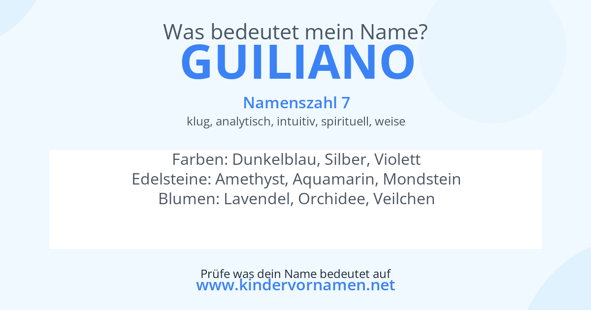 Was bedeutet der Name Guiliano?