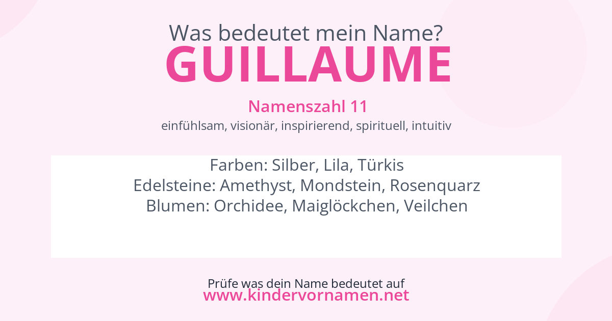 Was bedeutet der Name Guillaume?