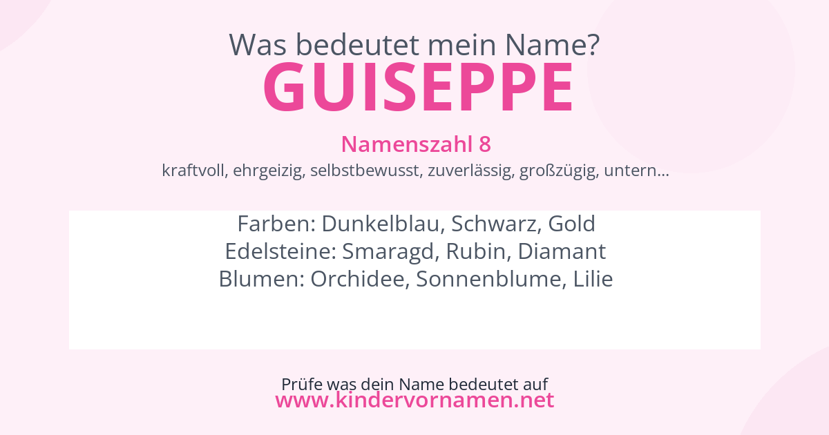 Was bedeutet der Name Guiseppe?
