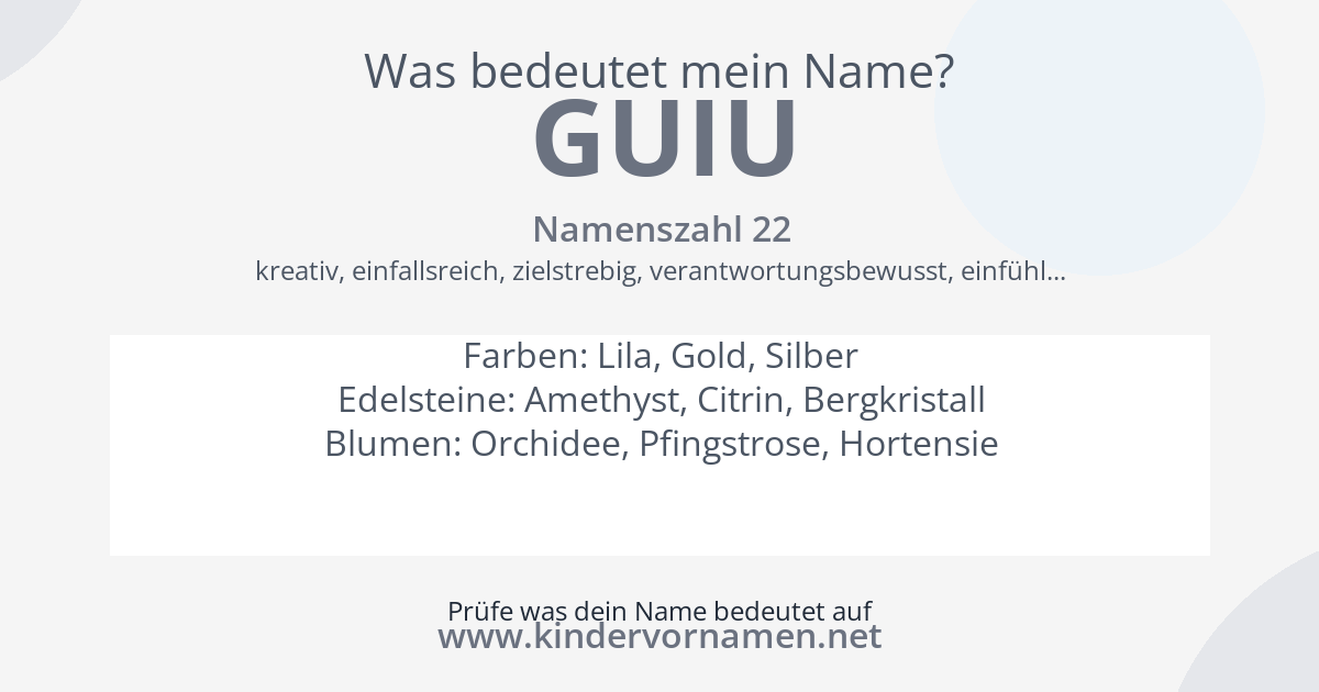 Was bedeutet der Name Guiu?