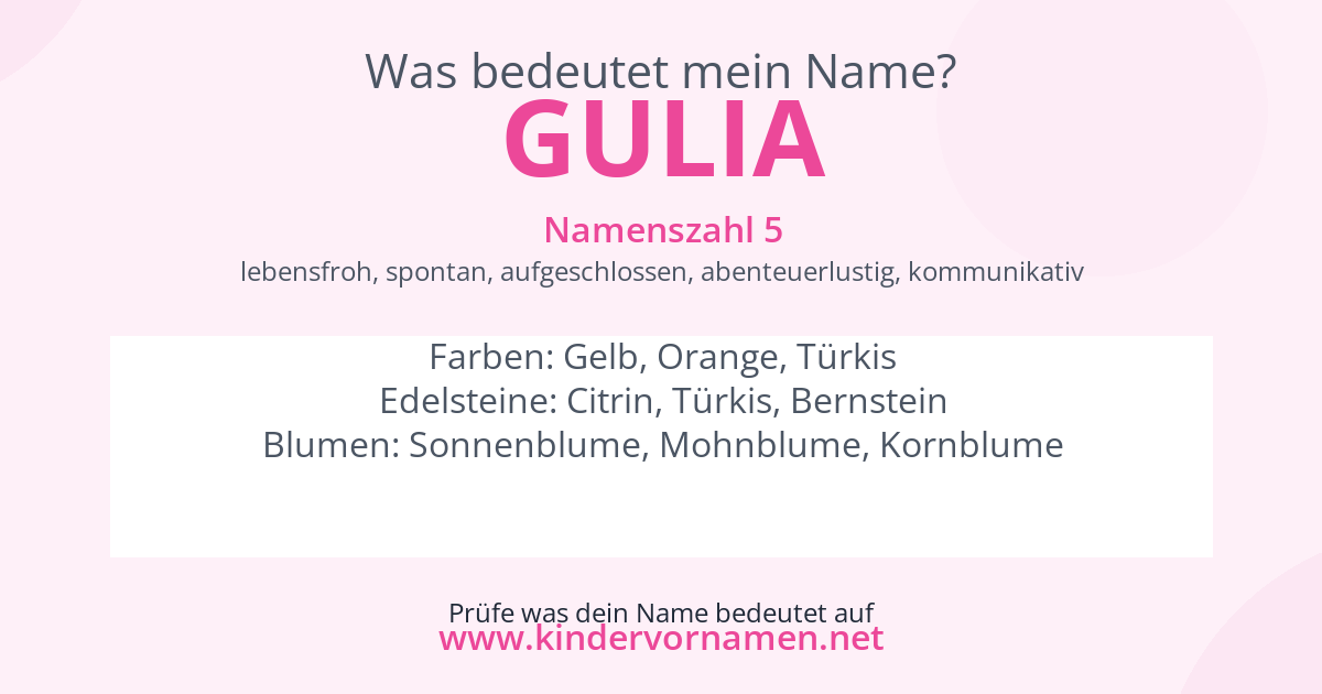 Was bedeutet der Name Gulia?