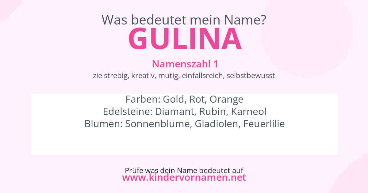 Was bedeutet der Name Gulina?
