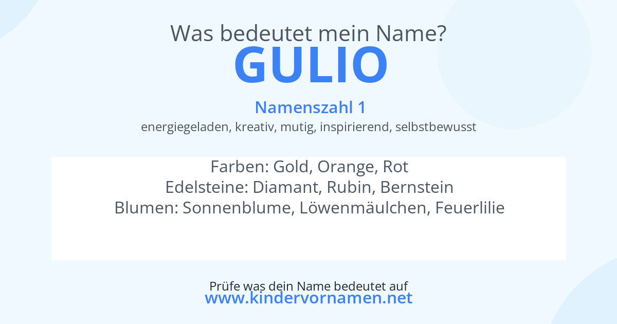 Was bedeutet der Name Gulio?