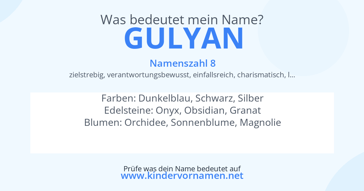 Was bedeutet der Name Gulyan?