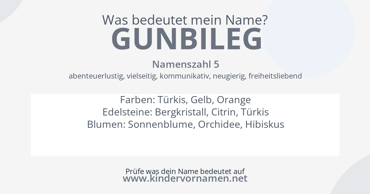 Was bedeutet der Name Gunbileg?