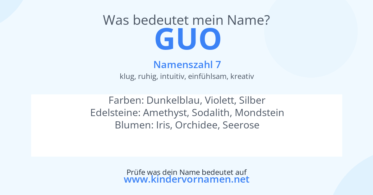 Was bedeutet der Name Guo?