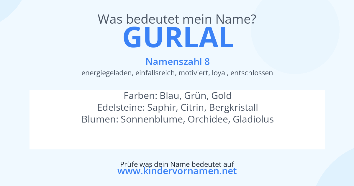 Was bedeutet der Name Gurlal?