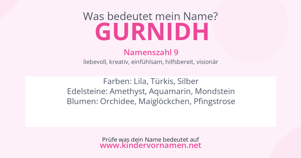 Was bedeutet der Name Gurnidh?