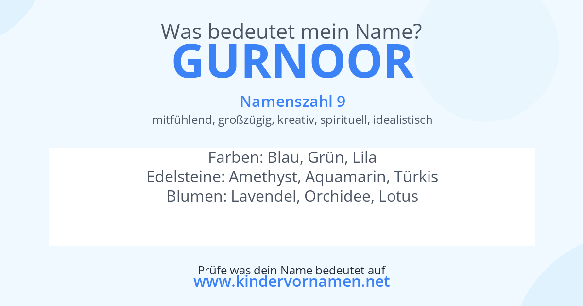 Was bedeutet der Name Gurnoor?