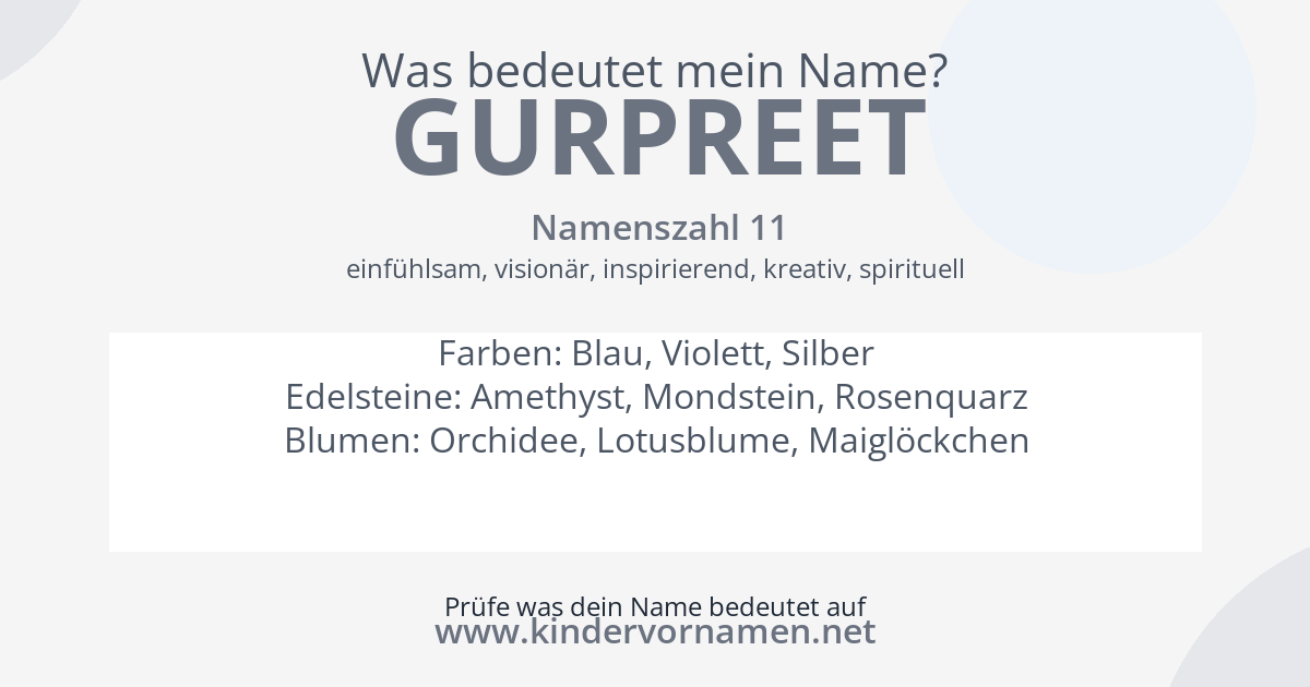 Was bedeutet der Name Gurpreet?